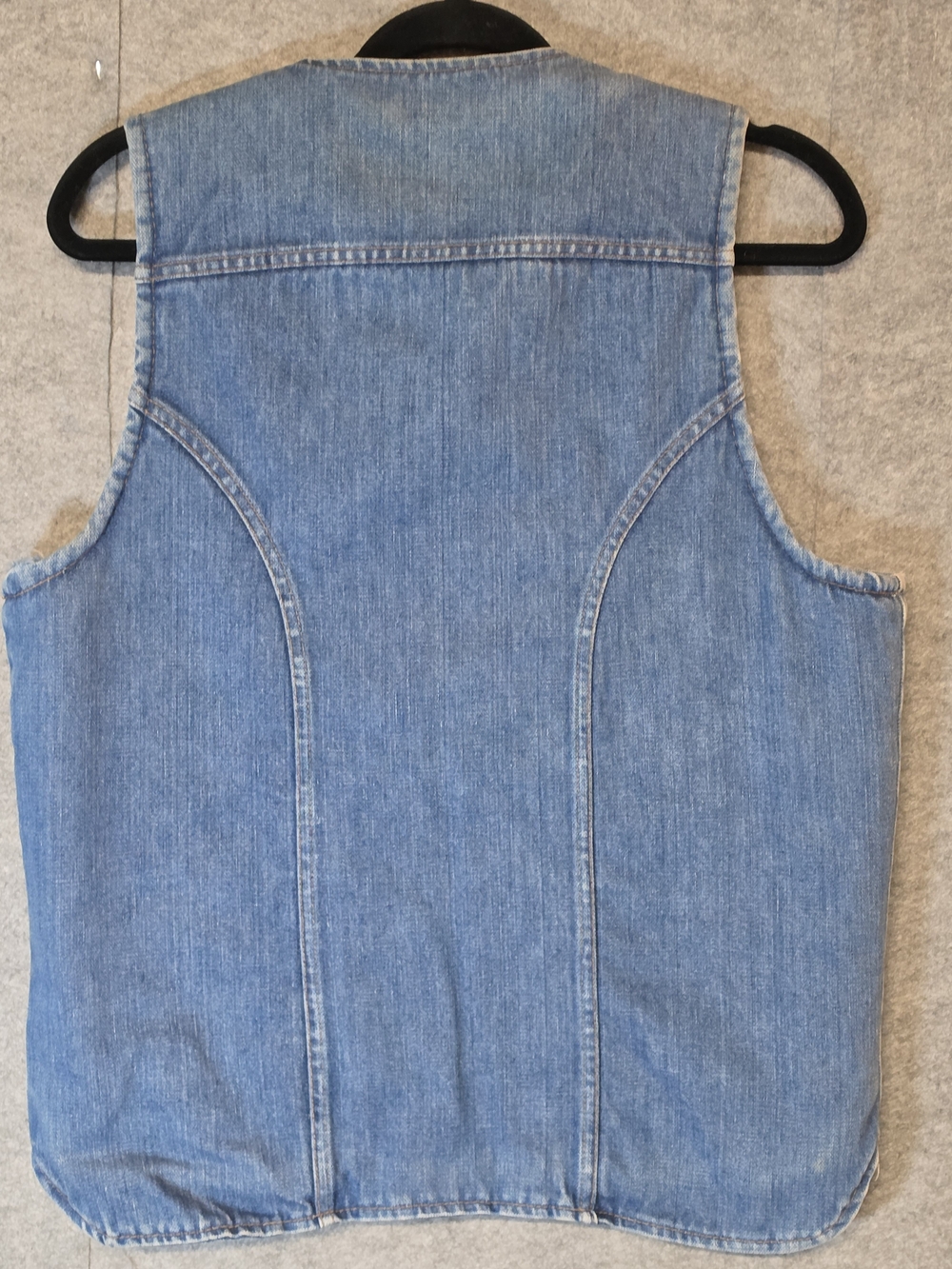 Vintage Wrangler 100% Cotton Denim Sherpa-Lined Vest - Picture 3 of 12